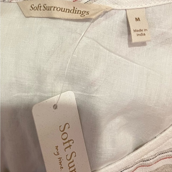 NWT SOFT SURROUNDINGS Equinox Striped Linen Dress, size M - Picture 5 of 5